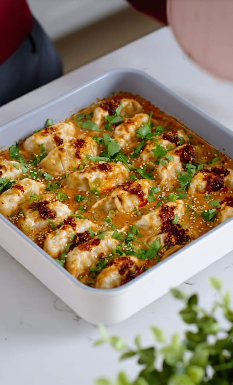 One-Pan Viral Dumpling Bake